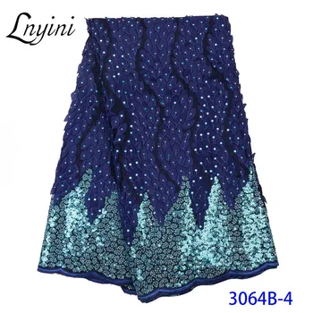 

Royal Blue African Net Lace Fabric with Sequins 2020 Sequence Fabrics Nigerian French Mesh Lace Fabric for Wedding Sewing L3064B