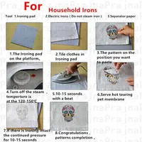 Buy Pulaqi Skull Iron On Transfer Patches for Clothing - Vinyl Heat Transfer Thermal Stickers on Clothes - Hippie Grim Reaper Appliques Online - Image 5