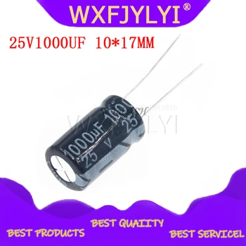 

10PCS Higt quality 25V1000UF 10*17mm 1000UF 25V 17*10 Electrolytic capacitor