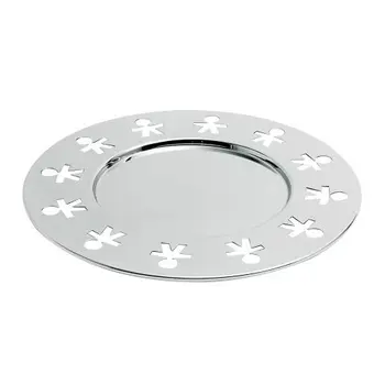 

Alessi AKK11 round dance mat with edge openwork 18/10 stainless steel polished dinnerware