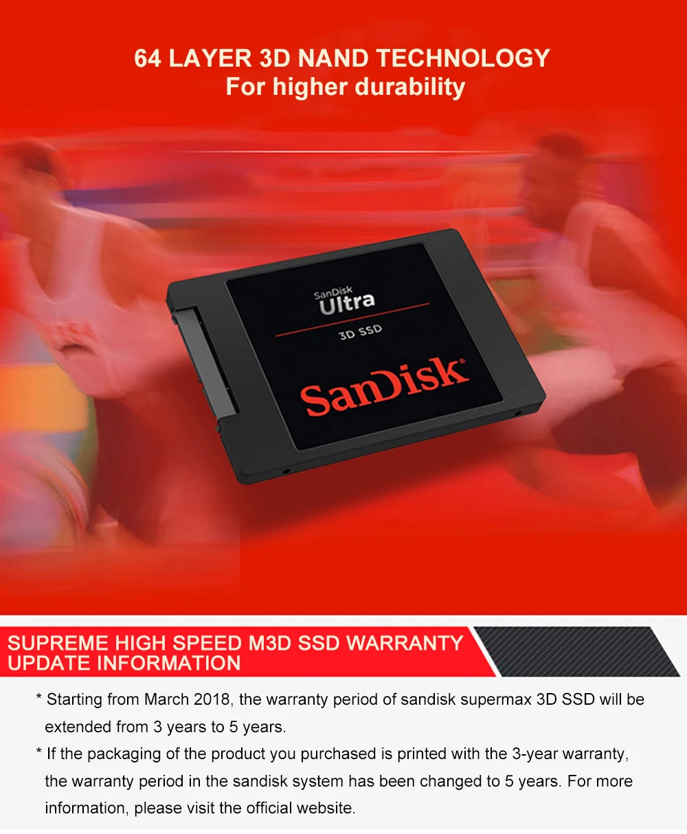 SanDisk ультра 3D SSD Внутренний твердотельный накопитель 250 ГБ 500 1 ТБ 2 ТБ 2,5 дюймов SATA3 HDD жесткий диск 560 МБ/с. для ноутбука, настольного компьютера, ПК