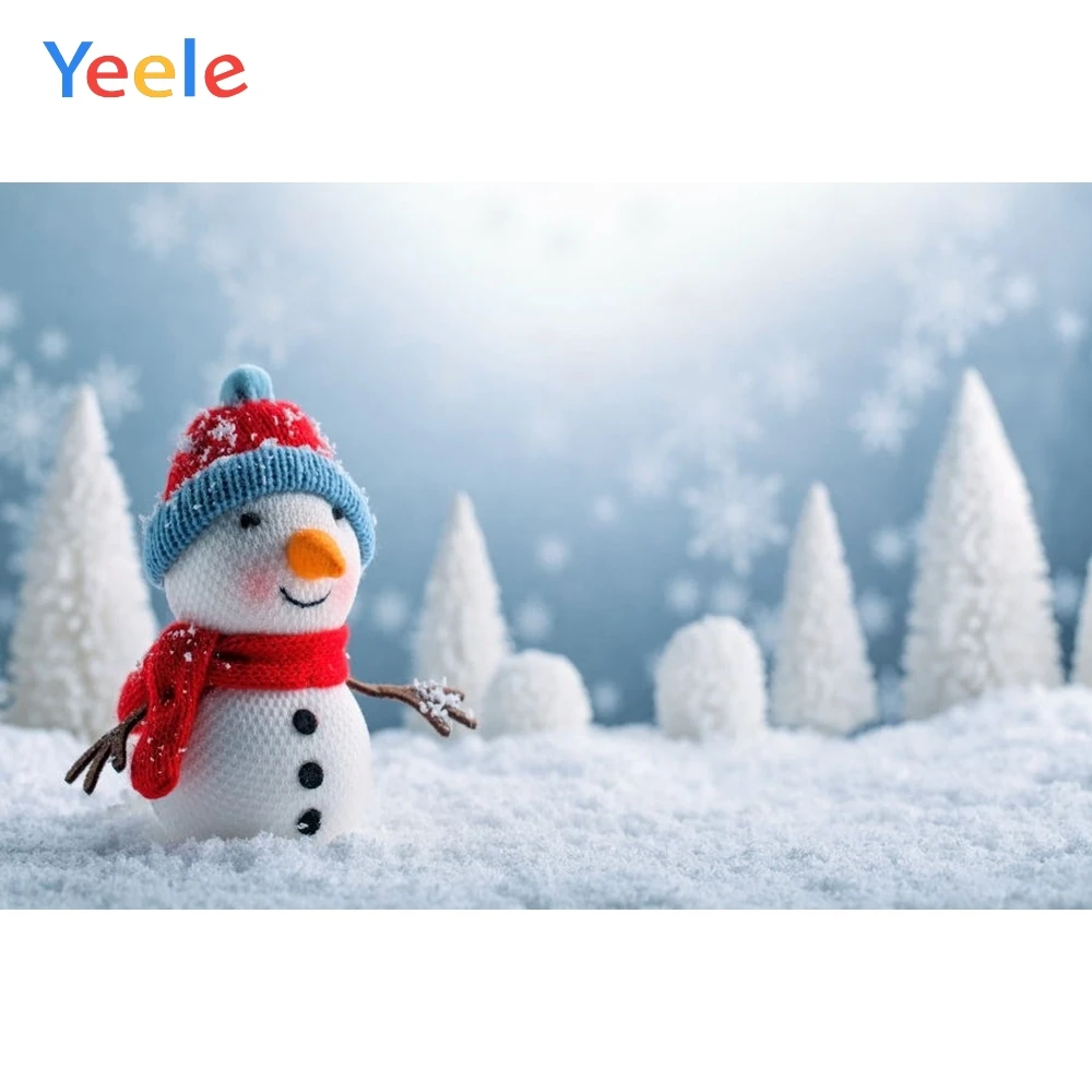 

Christmas Tree Winter White Snow Snowman Backdrop Baby Portrait Custom Vinyl Photography Background For Photo Studio Photophone