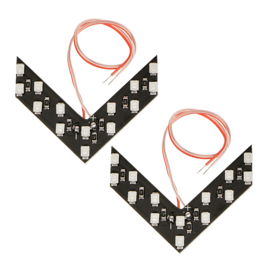 2x 14-SMD LED Arrow Turn Lights Signal Indicator for Car Side Mirror Yellow