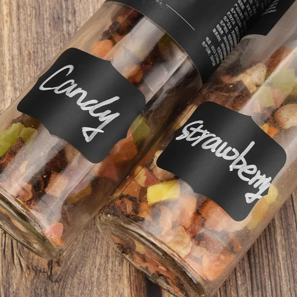 90pcs Spice Sticker Jars Stickers Kitchen Pantry Labels Kitchen Organizer Storage Bottles Waterproof Jar Blackboard Stickers