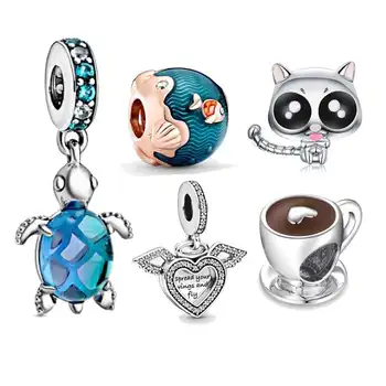 

CodeMonkey 925 Sterling Silver Unicorn Charm Beads Fit Original Design Bracelet Enamel Pendant Charms For Jewelry Making C059a