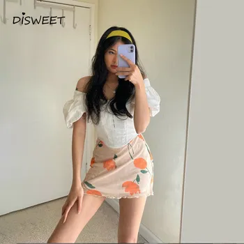 

Fashion Floral Print High Waist Skirt Woman Simple and Loose Summer A-line Skirt Ladies Casual Slim Women's Skirt 2020