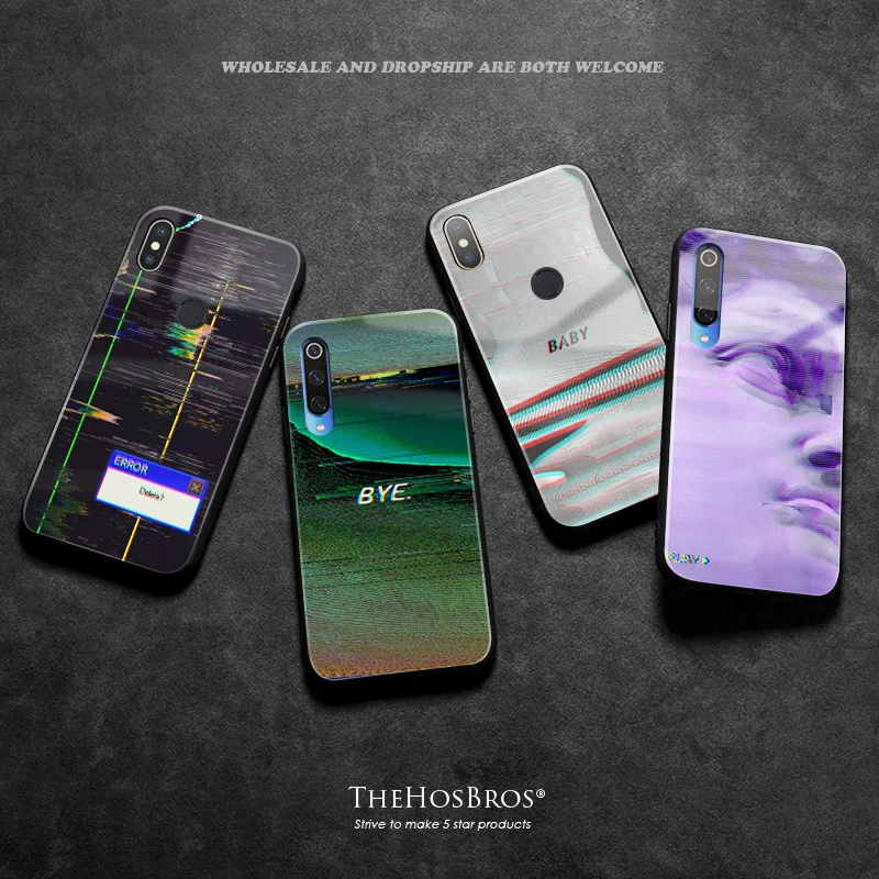 

Glitch Art abstract pattern soft silicone glass phone case cover shell for Xiaomi Mi 8 9 SE Mix 2 2s 3 RedMi Note 5 6 7 8 Pro