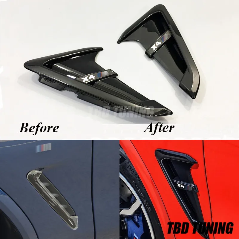 Popular Product 2018 2019 + For BMW X3 G01 / X4 G02 Carbon Fiber Side Fender Air wing Vent Trim X3M / X4M Style Car decoration Accessories