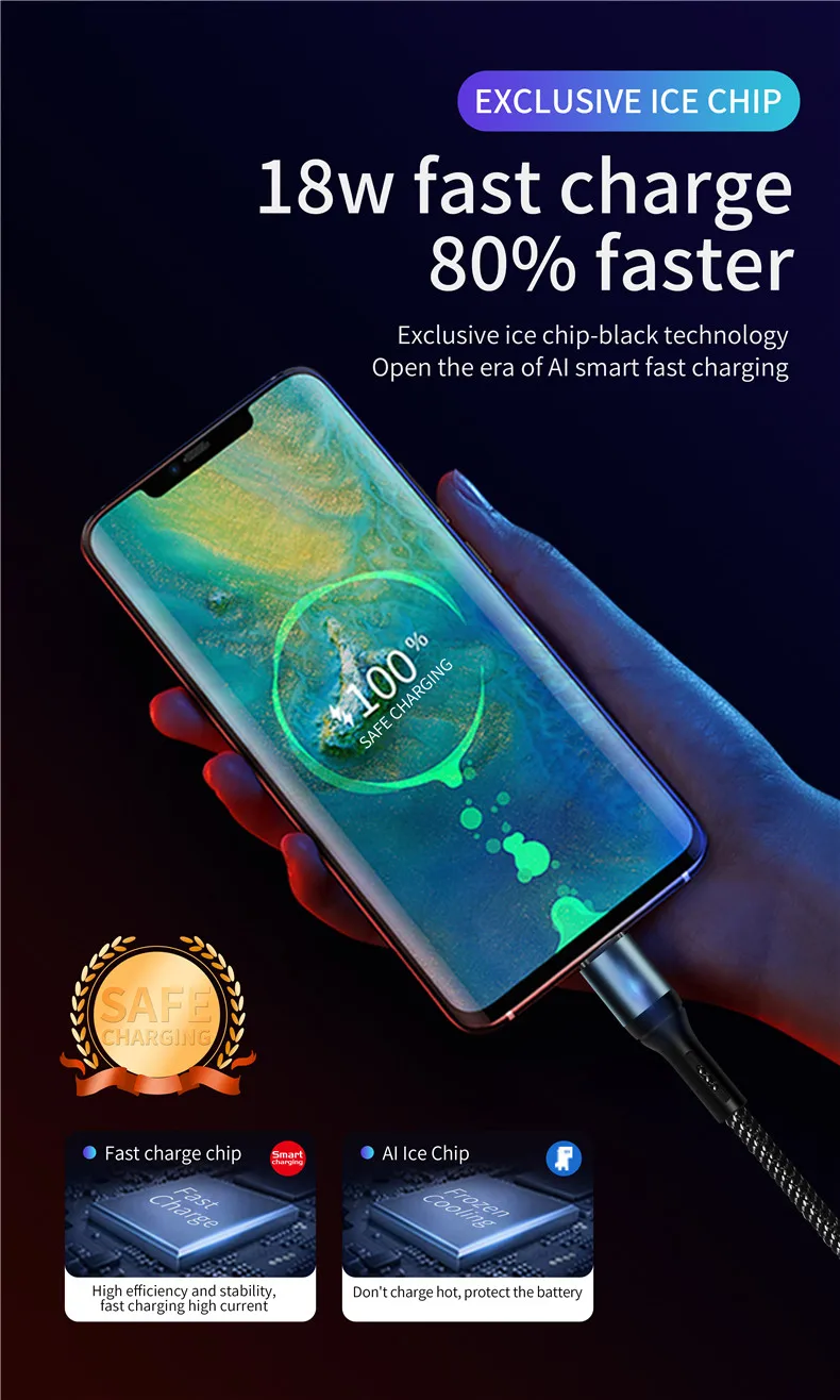 Smart Power Off USB Cable 18W Fast Charging Type C Data Wire Auto Power-off Protection Cord With LED For Micro Smart Power Off USB Cable 18W Fast Charging Type C Data Wire Auto Power-off Protection Cord With LED For Micro