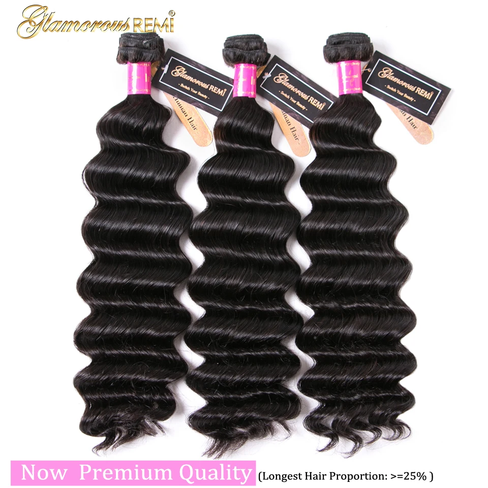 

Indian Loose Deep Human Bundles Natural Black Color 3 Pieces 100% Remy Hair Weave Bundles for Women High Density Hair Extensions