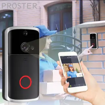 

Proster for Wireless Door Bell Camera Video HD WiFi Night Vision Intercom Smart Doorbell with 32G memory card