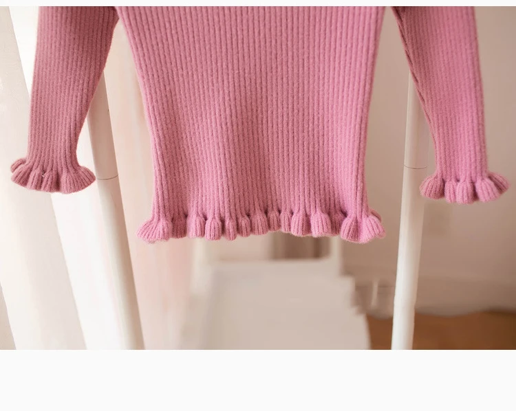 Модный свитер для девочек; сезон осень-зима; Детский свитер с длинными рукавами и трикотажной подкладкой; милый детский свитер