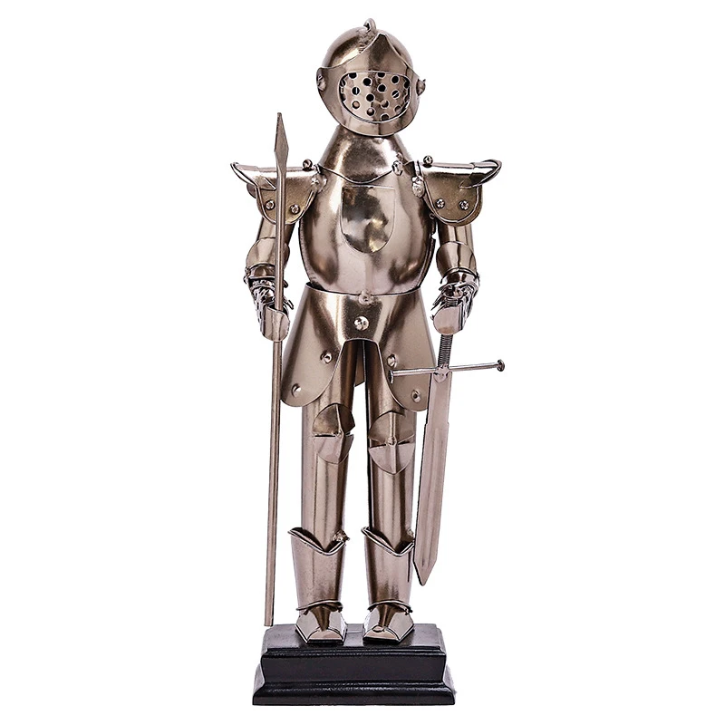 

Metal Miniatures Spartacus Warrior Figurines Vintage Home Decor Sparta Statues Armor Model Living Room Desk Decoration
