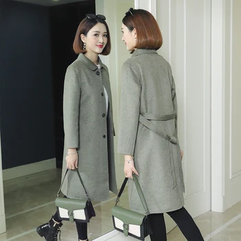 

High Quality Double-sided Cashmere Woolen Coat Coat Female Long Section Winter 2019 New Line Women's Winter Woman Cc11072