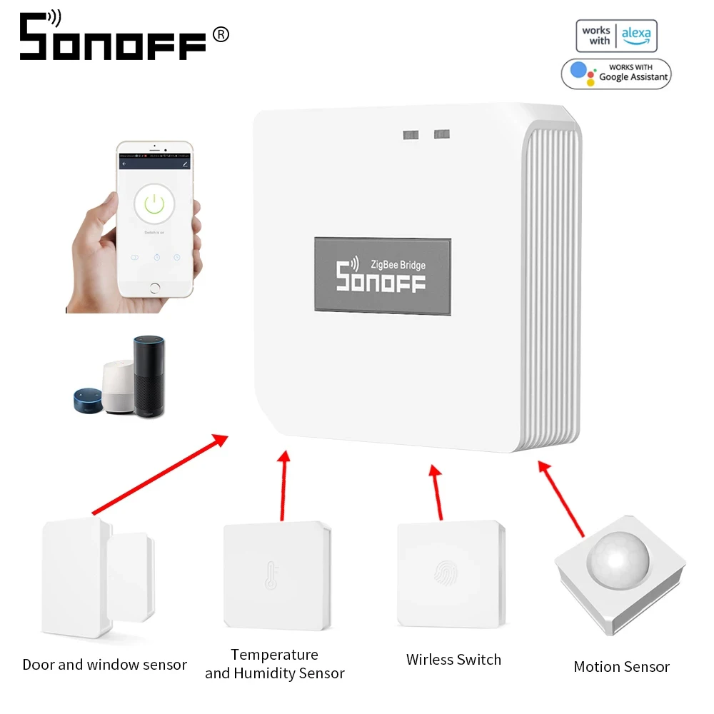 Датчик температуры и влажности SONOFF Zigbee датчик движения окна переключатель умный