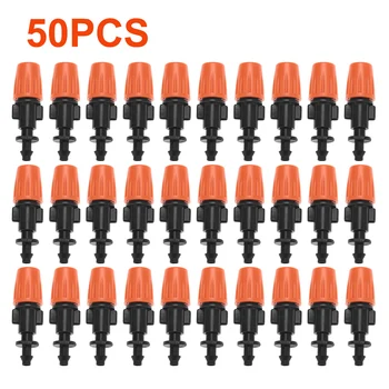 

50pcs/Set Adjustable Garden Drip Irrigation Misting Nozzles Sprinkler Head Atomizer Drip Irrigation System Fit For 4mm/7mm Tubes