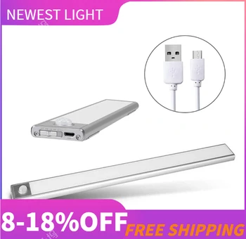 

Ultra-thin PIR Motion Sensor LED Under Cabinet Light USB Rechargeable Uniform Lighting Wardrobe Cupboard Closet night light
