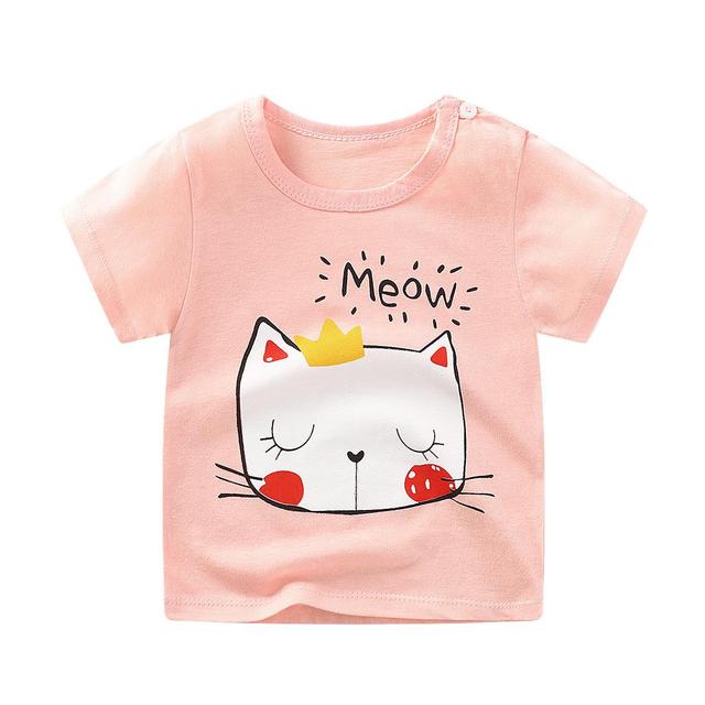 Girl T Shirt Summer Baby Boys Cotton Tops Toddler Tees Clothes Children Clothing Cartoon T-shirts Short Sleeve Casual Wear