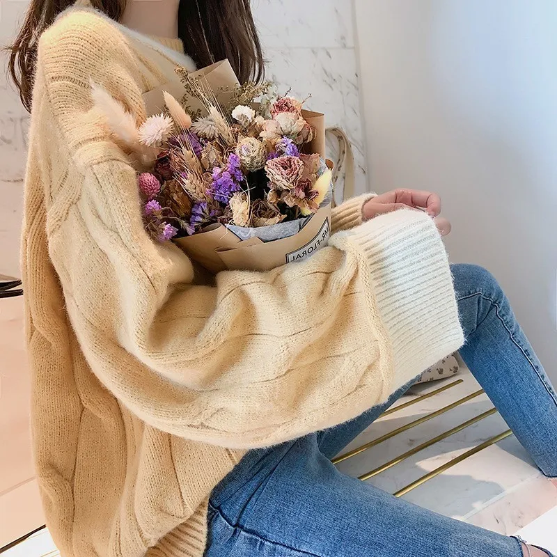 Sweater Women 2019 Autumn Winter New Solid Color Base Sweater Long Sleeve O Neck Fashion Loose Harajuku Slim Sweater Female Tops