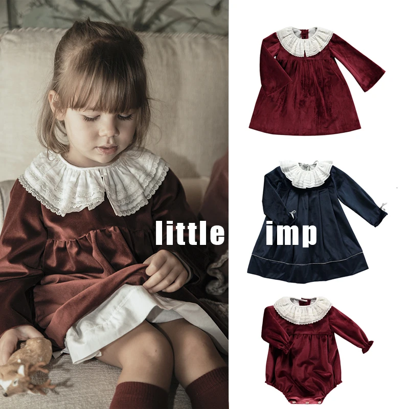 

Red Kids Dresses For Girls 2019 New Winter Brand Girls Lace Long Sleeve Dress Party Birthday Dress Children Christmas dress