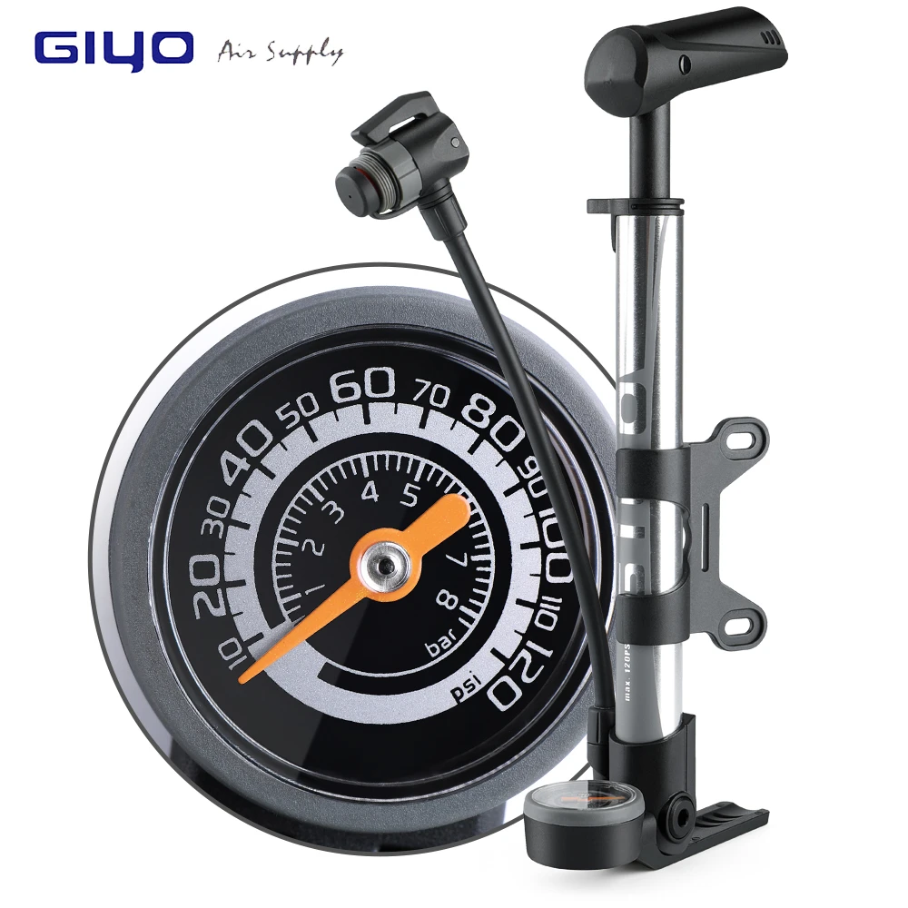 Giyo Floor/hand Pump For Bicycle Tire Mtb Road Bike Pumps Hose Pressure