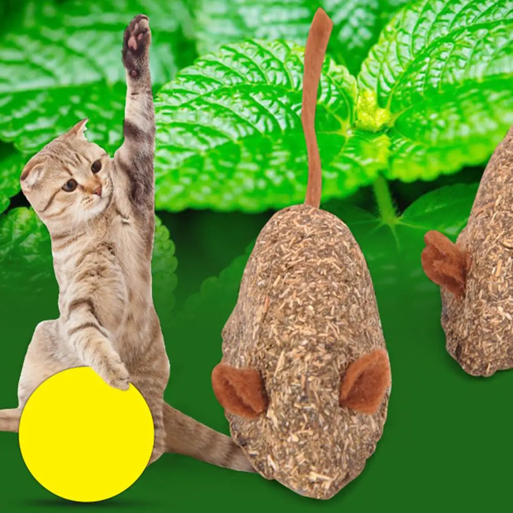 Форма мыши натуральная кошачья кошка игрушка для кусания Hairball удаление чистки зубов