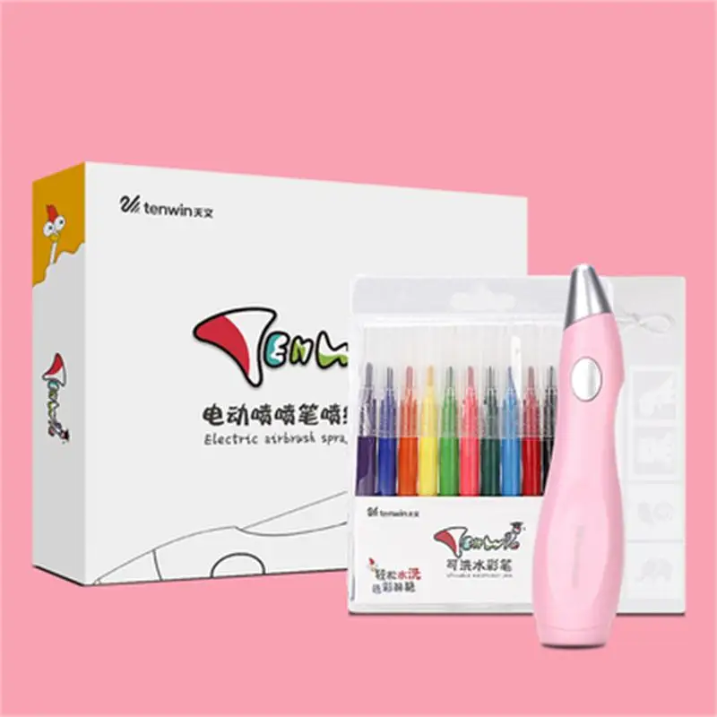 8084-Pink-set Tenwin Многофункциональный ученик начальной школы ручная копия Шаблон Рисунок полый кружевной линейка детская художественная доска артефакт - Цвет: 8084-Pink-set