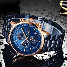 Новинка LIGE Топ люксовый бренд мужские часы кварцевые мужские часы дизайн спортивные часы водонепроницаемые синие наручные часы из нержавеющей стали Reloj Hombre