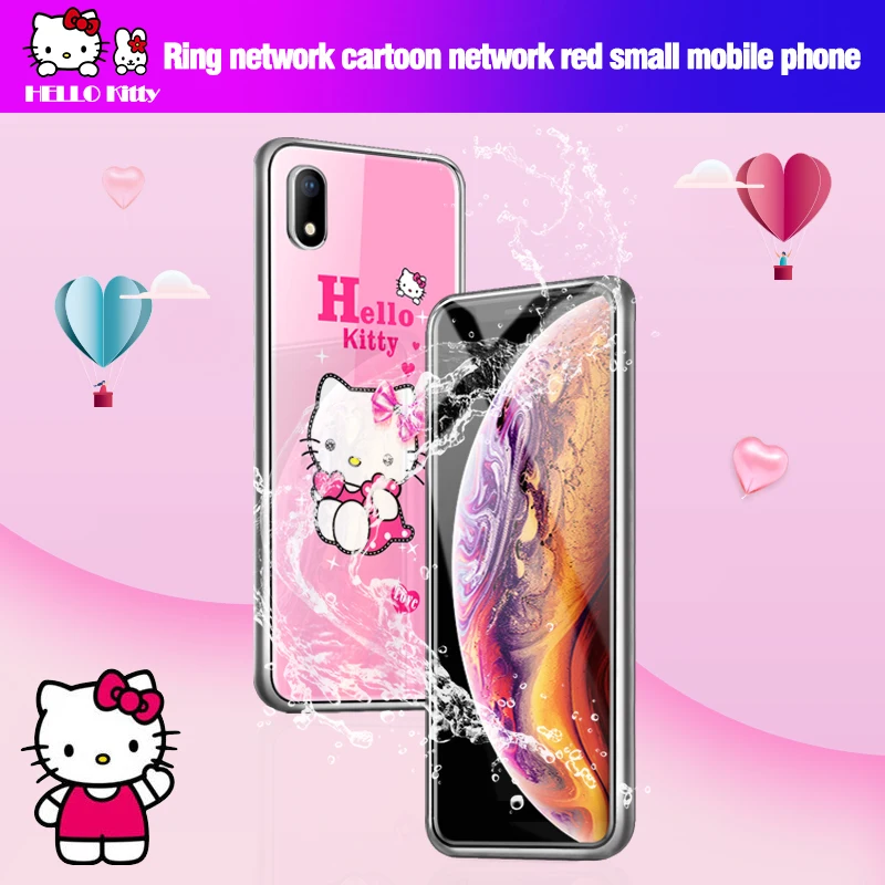 Hello Kitty Роскошный милый телефон для девочек 2," мультяшный мобильный телефон MP3 FM Bluetooth разблокированный детский дешевый мобильный телефон H-Mobile