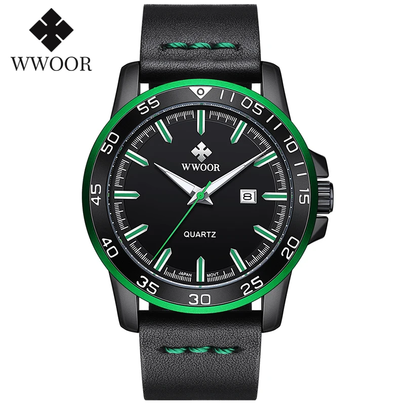 Relogios Masculino WWOOR мужские часы топовые брендовые кожаные спортивные для мужчин