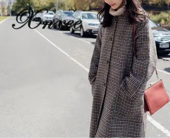 

Xnxee Fabric Overcoat Female Autumn and Winter 2020 New Korean Edition Long Fashion Wool Overcoat