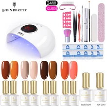 От BORN PRETTY-набор гелевых ногтей 36 Вт УФ светодиодный светильник маникюр набор 10/9 шт 6 мл комплект гель-лаков для ногтей быстро строительство поли Гель-лак для ногтей, Наборы