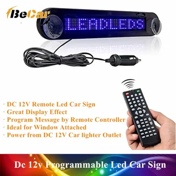 

Blue Red Leadleds Dc 12v Remote Led Car Sign Programmable Scrolling Message Sign Board for Car Shop Store Car Strobe light