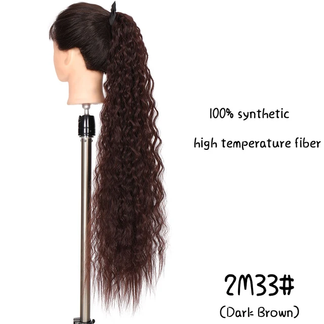 MSTN 30-Inch Synthetic Hair Fiber Heat-Resistant Straight Hair With Ponytail Fake Hair Chip-in Hair Extensions Pony Tail Wigs J2-33
