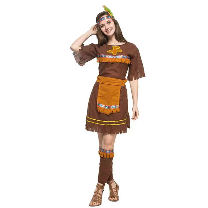 

Female Warrior Hunter Archer Cosplay Women Halloween Indian Traditional Costumes Carnival Purim Nightclub Role Play Party Dress