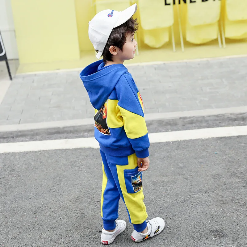 

Childrenswear BOY'S Autumn Clothing Hooded Set 2019 New Style Children Autumn Western Style Two-Piece Set Handsome Baby Korean-s