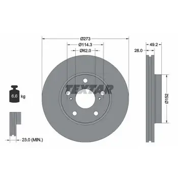 

Disc brake front Toyota Auris 1.4D-4D E15 03.07 TEXTAR 92
