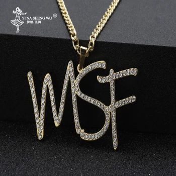 

Hiphop Custom Name Iced Out Zirconia Cursive Writing Initial Letters Pendant Necklace Words Cubic Zirconia Chain For Men Jewelry