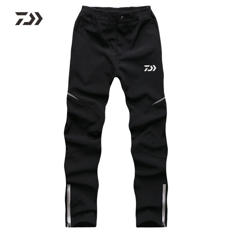Daiwa зимние уличные водонепроницаемые брюки мужские плюс бархатные утолщенные походные брюки теплые велосипедные спортивные брюки черные против морщин