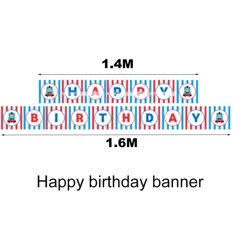 Happy birthday flag Парти Томас на день рождения настраиваемый Набор Люкс вечерние одноразовые детские тематические вечерние украшения - Цвет: Happy birthday flag