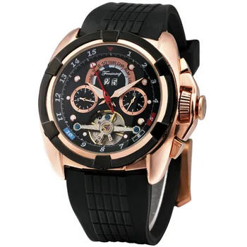 

Forsining Top Barnd Fashion Men Military Automatic Watch Tourbillon Moon Phase Calendar Week Display Wristwatch Relogio