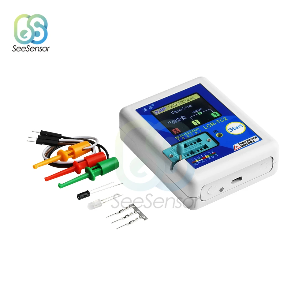 Nuovo Lcr-Tc2 Display Lcd Multimetro Transistor Tester Per Diodo Triodo Condensatore Resistore Test Meter Esr Lcr Npn Pnp Mosfet