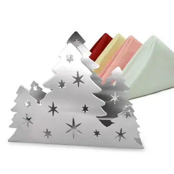 

Stainless Steel Napkin Holder Tissue Stand Rack Paper Serviette Dispenser for Christmas Dining Table Kitchen Counter Decoration