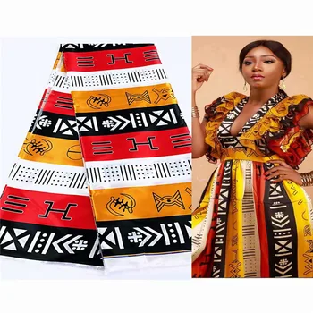 

African wax ribbon silk wax ankara 2020 satin fabric 5 yards audel/modell cotton fabric for dress YL082005