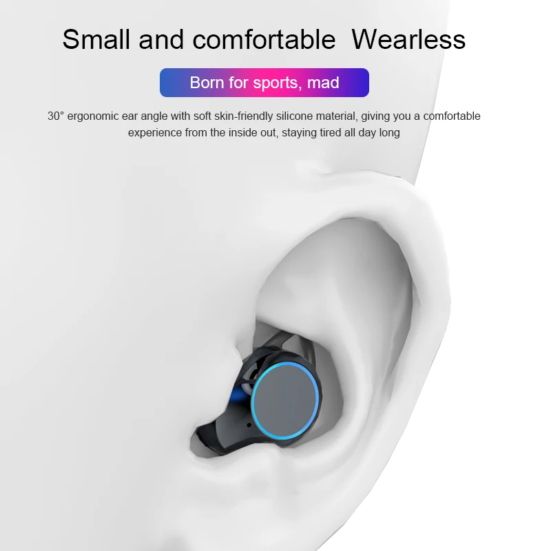  G02 TWS 5.0 Bluetooth Stereo Earphone Wireless IPX7 Waterproof Touch Earbuds Headset 3300mAh LED Sm - 4000082611941