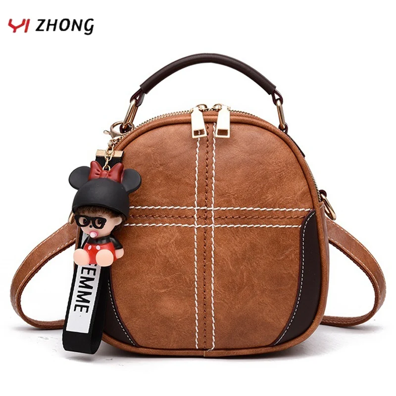 

YIZHONG Doll Accessories Mini Backpack Women Multifunction Leather Purses and Handbags Designer Thread Small School Bags Bolsos