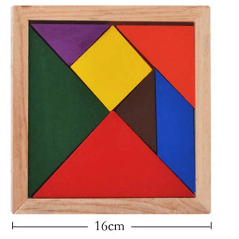 Деревянные головоломки Tangram 7 шт. геометрическая форма Развивающие детские