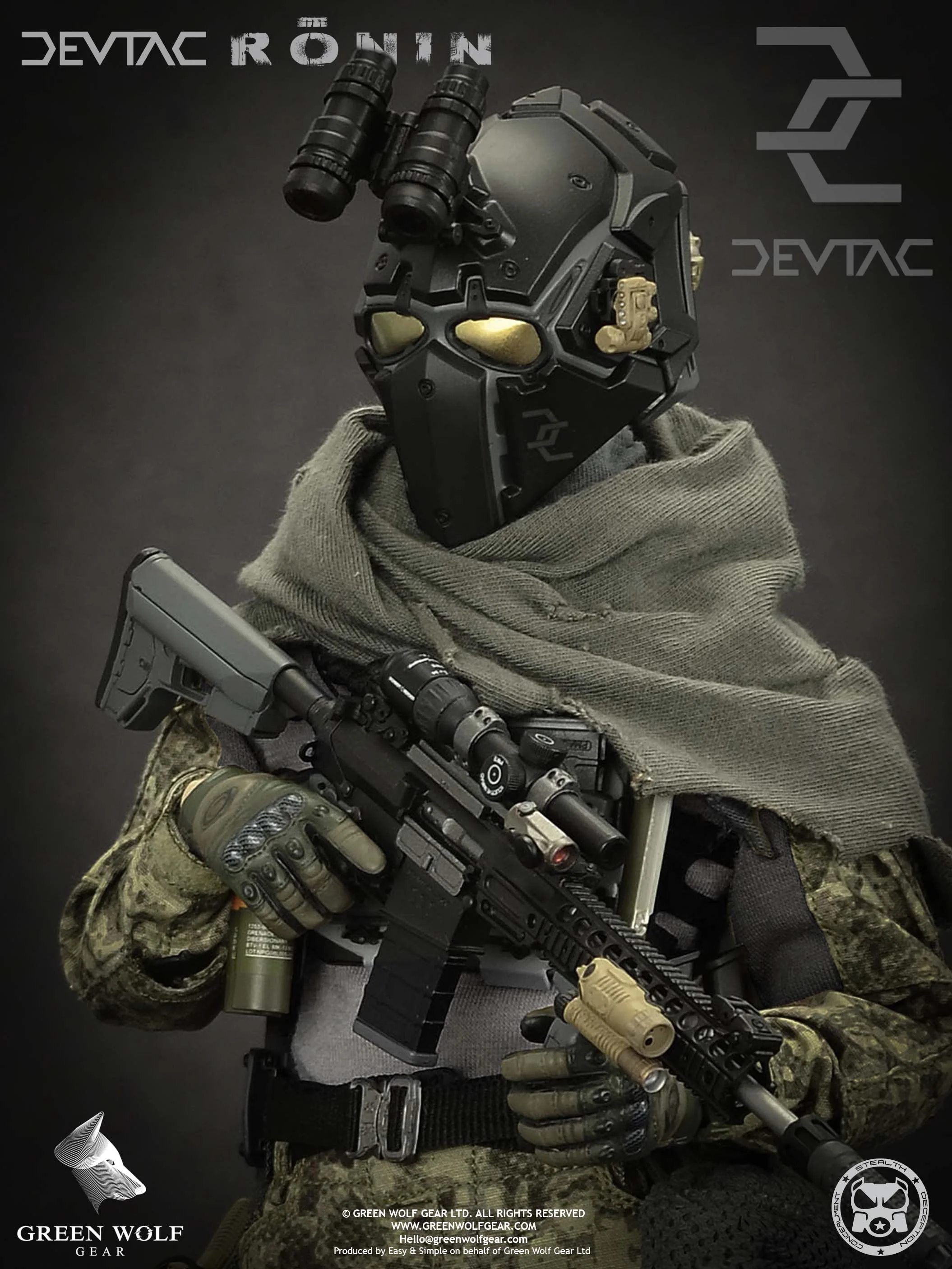 Легко и просто ЗЕЛЕНЫЙ ВОЛК ES 1:6 GWG007 DEVTAC Ронин солдат фигурка коллекция подарки