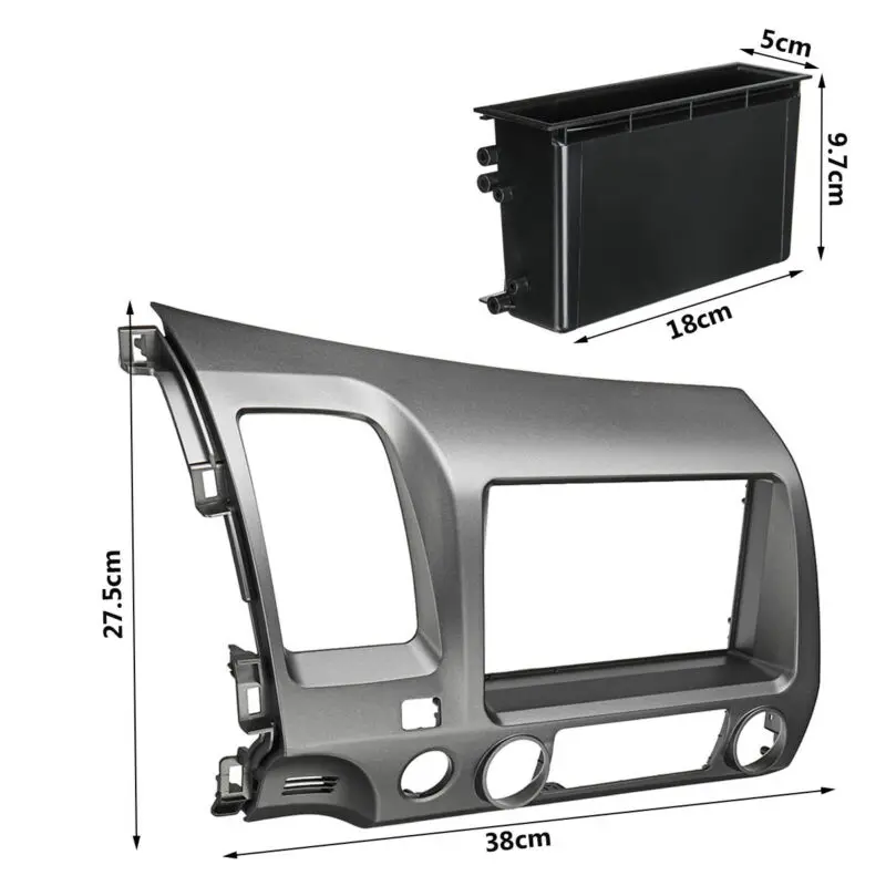Для Honda Civic 06-11 Автомагнитола стерео серо-коричневый 2 DIN dashboard Decoration Kit+ жгут проводов+ CD коробка пластиковый цемент
