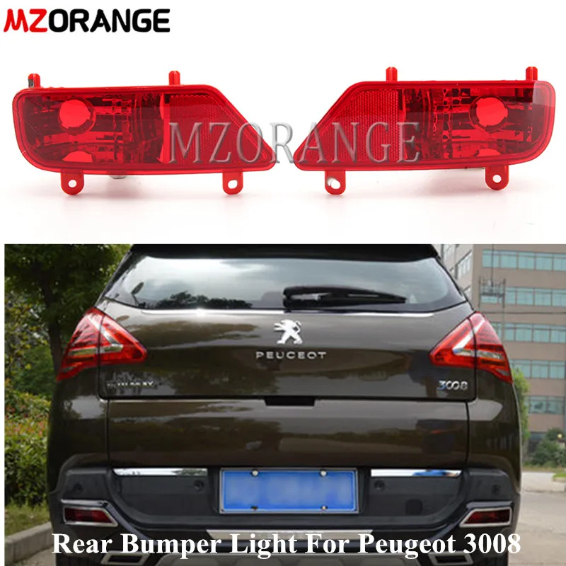 2X Peugeot 3008 2009-2015 Car Rear Fog Light Lamp Cover Chrome Modification Kit